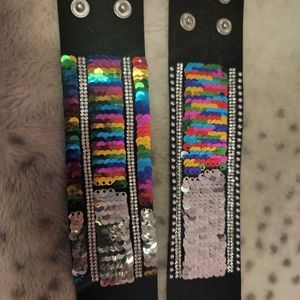 Rainbow sequin paparazzi snap bracelets